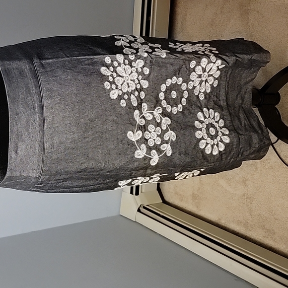 Denim Floral Skirt - Picture 2 of 5